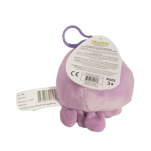Squishmallows 3.5" Violet Octopus Plush Keychain Clip-On Collectible Soft Toy - Picture 4 of 5